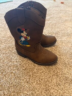 Disney Brown Cowboy Mickey Mouse Kids Boots